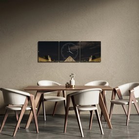 Tablou - Louvre nocturn (cu ceas) (90x30 cm)
