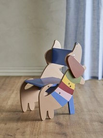 Scaun pentru copii din lemn, multicolor, cu decupaje în formă de câine, 44x33x57 cm, „Charlie"