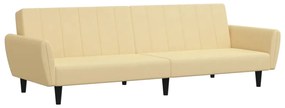 337545 vidaXL Canapea extensibilă cu 2 locuri, crem, catifea