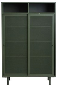 Dulap verde închis din metal cu ușă glisantă 90x140x40 cm Veep – Unique Furniture