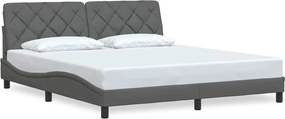 vidaXL Cadru de pat fără saltea, gri închis, 180x200 cm, textil