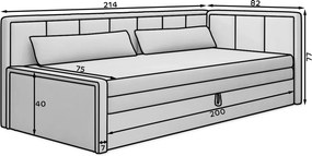 Canapea Fulgeo extensibil, 214x82x77 cm – Royal 18