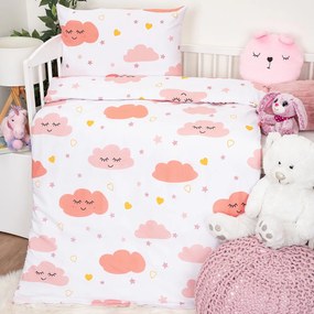 Lenjerie de pat 4Home de bumbac pentru pătuț Pink Clouds, 100 x 135 cm, 40 x 60 cm, 100 x 135 cm, 40 x 60 cm
