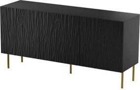 Comoda JUNGLE, negru/auriu, PAL laminat, 152x42x75 cm