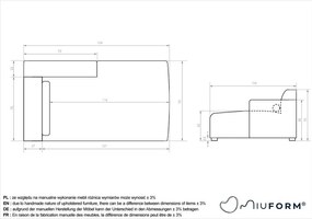 Modul pentru canapea bej (cu colț pe partea dreaptă) Flex Felix – Miuform