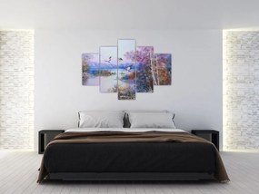 Tablou - Sosirea toamnei, pictură în ulei (150x105 cm)