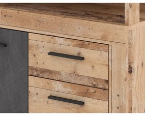 Comodă RUNA, maro deschis/antracit