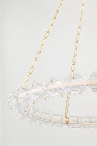 Lustra Circulara, Sticla Texturata, Design Lux, Auriu, Lindley