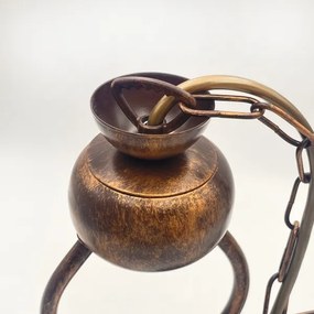 Lustră pe lanț RETRO 2xE27/60W/230V cupru/patină