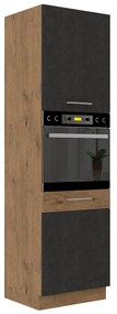 Dulap înalt de bucătărie sub cuptor Bronte 60 DP-210 2F (stejar lancelot + matera). 1123247