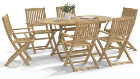 3214238 vidaXL Set mobilier de grădină, 7 piese, lemn masiv de acacia