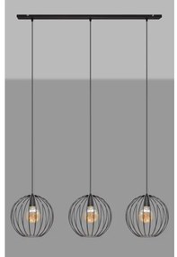 Lustră pe cablu MERCURE 3xE27/15W/230V neagră