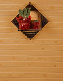 Raft de perete lemn stratificat Epsilon Homs 42 x 42 x 12 cm, maro