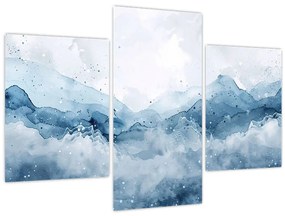 Tablou - Nori și valuri, acuarelă (90x60 cm)