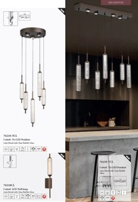 Lustra LED suspendata metal latte sticla decorativa Cattail 5Lt