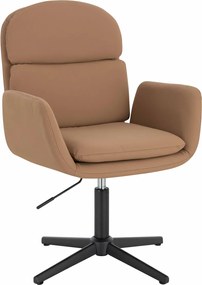 HR480CROSS Scaun Caramel Piele Ecologica Premium Soft cu Bază Neagră