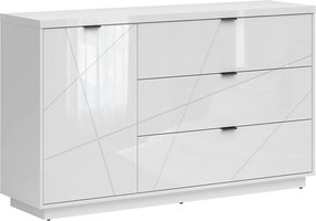 Comoda FORN, alb lucios, PAL, 156x42.5x93 cm