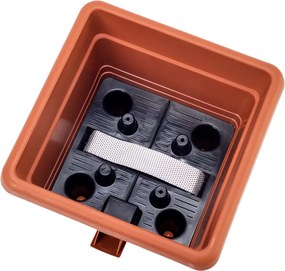 Plastia Bergamot ghiveci de flori cu auto-udare 40 x 40 cm gri deschis, 40 x 40 cm