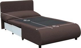Fotoliu extensibil cu spaţiu de depozitare, maro, FLIK