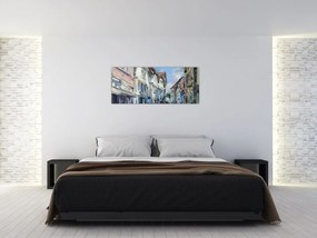 Tablou - Strada orașului vechi, pictură acrilică (120x50 cm)