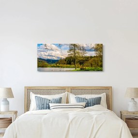 Tablou - Barcă pe lac (120x50 cm)