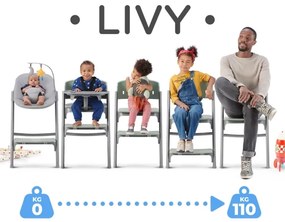 Scaun de masă pentru copii KINDERKRAFT SELECT LIVY Premium Aster pink + șezlong CALMEE