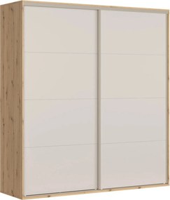 Dressing FLEX, casmir/stejar artisan, PAL, cu 2 usi glisante, 220x66x2