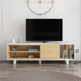 Comoda TV Rosmar - Alb, Oak