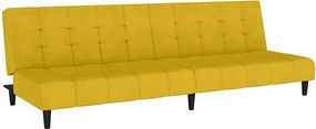 vidaXL Canapea extensibilă cu 2 locuri, galben, catifea