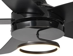 Ventilator de tavan negru 132cm incl. LED cu telecomandă - Cool Anello