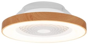 Lustra LED Smart cu Ventilator si telecomanda TIBET alb/lemn