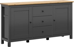 Comoda HESEN, gri grafit/stejar artisan, PAL, 186x44x96 cm