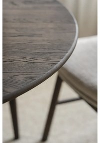 Masă de dining maro închis rotundă extensibilă din lemn masiv de stejar ø 120 cm Tyler – Rowico