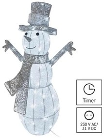 Decorațiune LED de Crăciun de exterior 80xLED/3,6W/230V IP44 82 cm om de zăpadă