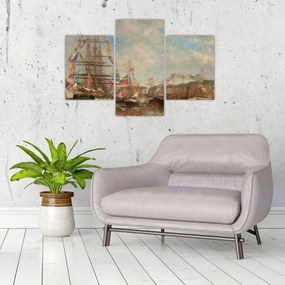 Tablou - Eugène Boudin, Festival in the Harbor of Honfleur, reproducere (90x60 cm)