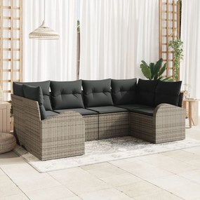 vidaXL Set canapea 6 piese gri ratan poli