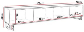 Dulap TV Ketuna 200 (Negru grafit + Negru) . 1106237