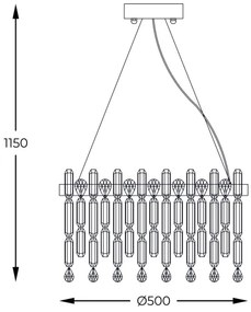 Lustră pe cablu Zuma Line 9867-500 CROWN 6xE14/40W/230V auriu