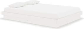 vidaXL Cadru de pat, alb, 140x190 cm, lemn masiv
