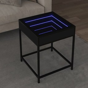 847672 vidaXL Măsuță de cafea cu LED infinity, negru, 40x40x51 cm