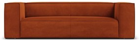 Canapea Agawa cu 3 locuri si tapiterie din tesatura structurala, portocaliu
