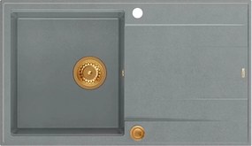 Chiuveta compozit incastrata Quadron Unique Evan 111 gri - cupru 86x50 cm