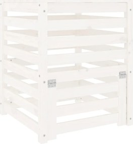 vidaXL Compostor, alb, 63,5x63,5x77,5 cm, lemn masiv de pin