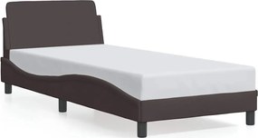 vidaXL Cadru de pat, Dover, maro închis, 90x200 cm, textil