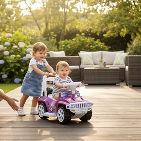 Masinuta copii si bebe NOVOKIDS™ My first SUV Car XXL , Lungime 85 cm, Maner de impins pentru parinti detasabil, Functie trotineta fara pedale,