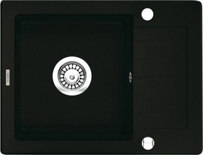 Chiuveta bucatarie compozit cu picurator negru mat 58 cm Deante Zorba 580x440 mm, Negru mat