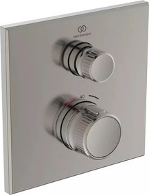 Baterie dus incastrata Ideal Standard Ceratherm Navigo patrata argintiu Silver Storm fara corp ingropat
