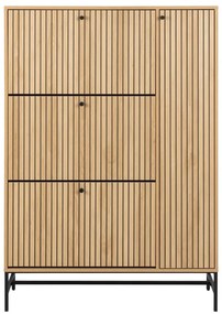 Pantofar în culoare naturală cu deschidere înclinată cu aspect de lemn de stejar 99x140x35 cm Albany – Actona