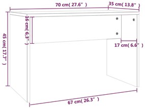 Set masuta de toaleta, stejar maro, 86,5x35x136 cm Stejar brun