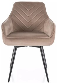 Scaun rotativ Servio velvet bej inchis/negru Blu40